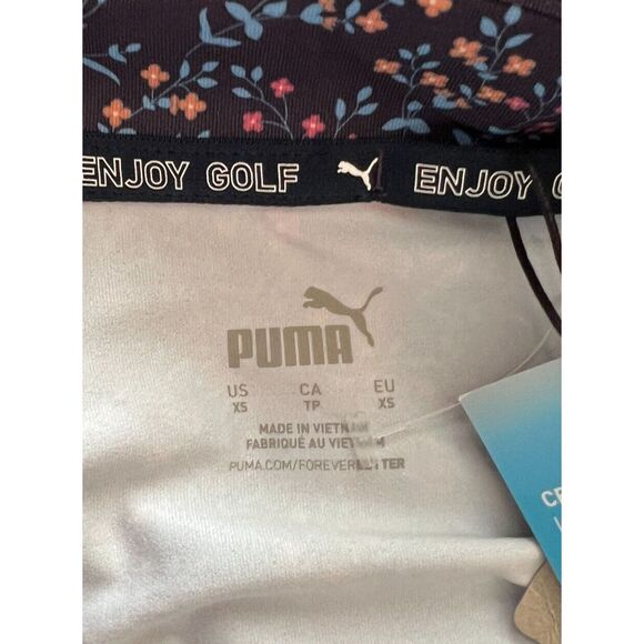 Puma Golf Ladies Micro Floral Cloudspun 1/4 Zip Pullover - Navy Sm - Picture 6 of 11